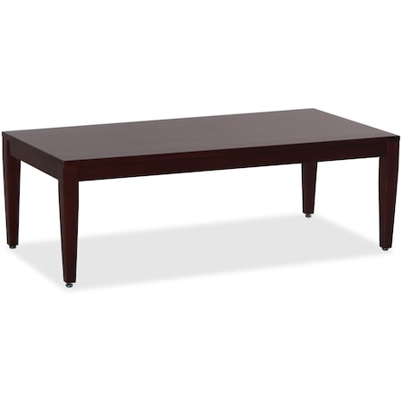 Lorell Solid Wood Coffee Table, 47.5" x 23.6" x 42.5", Mahogany LLR59544